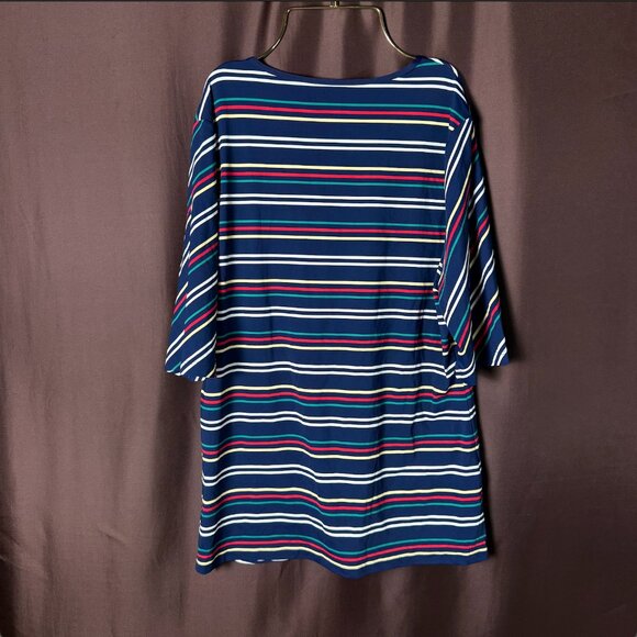 Lands' End Women's M LONG Elbow Sleeve Crew Neck Cover-up Swim Tee Rash Guard St - Picture 4 of 6